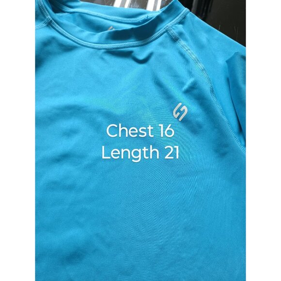 Hodo Sports Blue‎ Youth Short Sleeve Rash Guard Tee Shirt 10/12 - Picture 6 of 7